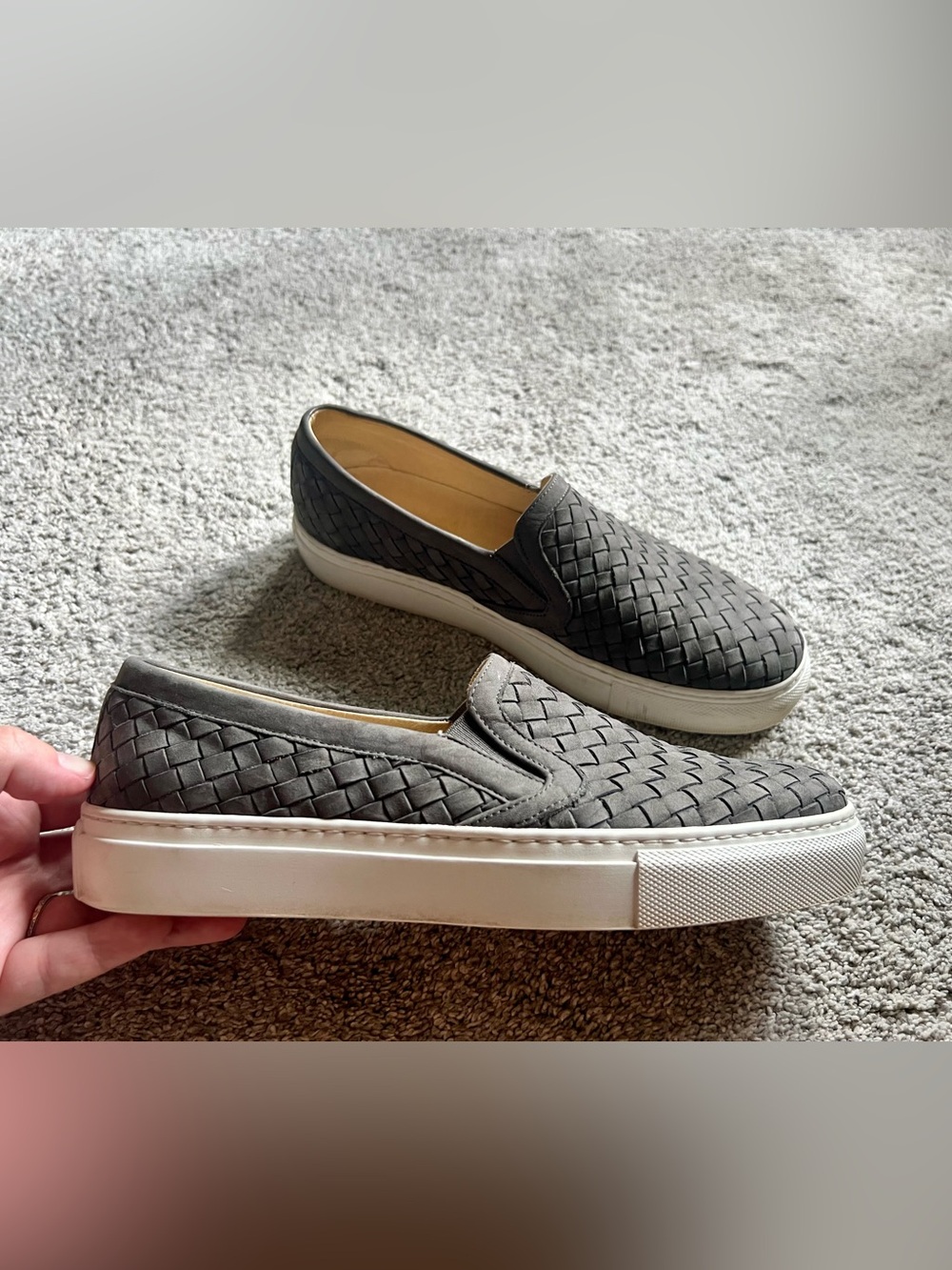 M Gemi The Cerchio Slip On Sneakers Womens Size 39.5 Woven Low Top Leather